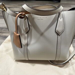 Tory Burch Cream and Tan Leather Tote